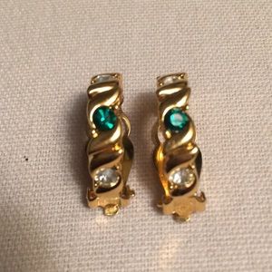 D’orlan Vintage Half Moon Gold Tone Clip on Earrings